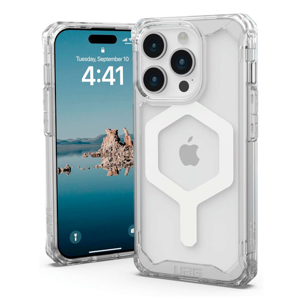 

Чехол UAG Plyo для iPhone 15 Pro, MagSafe Charging, Ice/White, Прозрачный, Чехол UAG Plyo для iPhone 15 Pro, MagSafe Charging, Ice/White