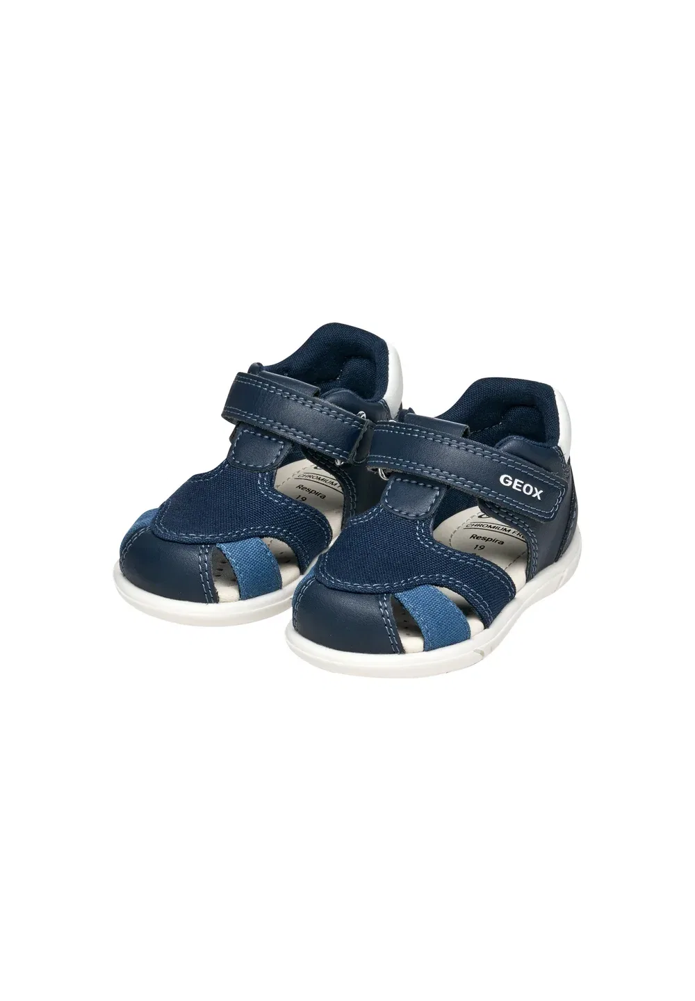 Сандалии enfant zapito c gbk Canvas - детская обувь Geox, Marine - Blanc — фото 2