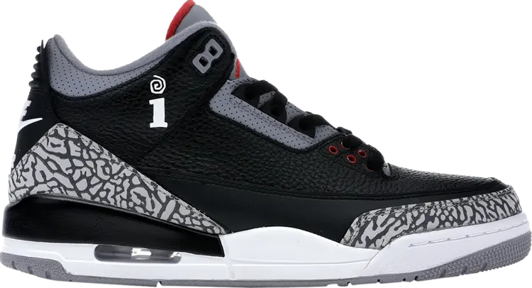 

Кроссовки Interscope Records x Air Jordan 3 Retro OG Black Cement, черный