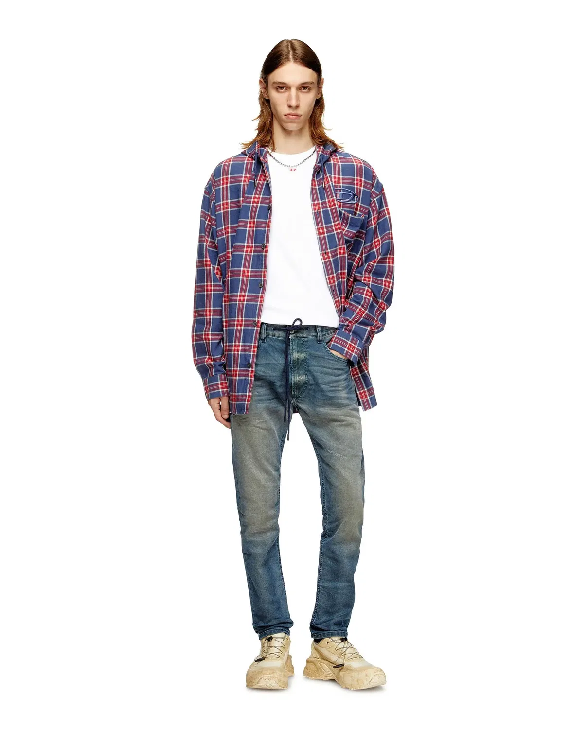 Мужские джинсы regular с шнурком Vaquero Diesel, Azul Denim — фото 4
