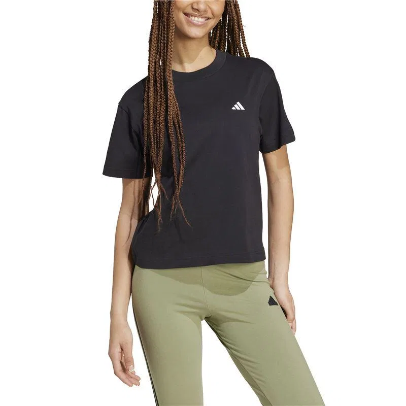 Женская футболка с длинным рукавом adidas Essentials Small Logo, Schwarz — фото 3