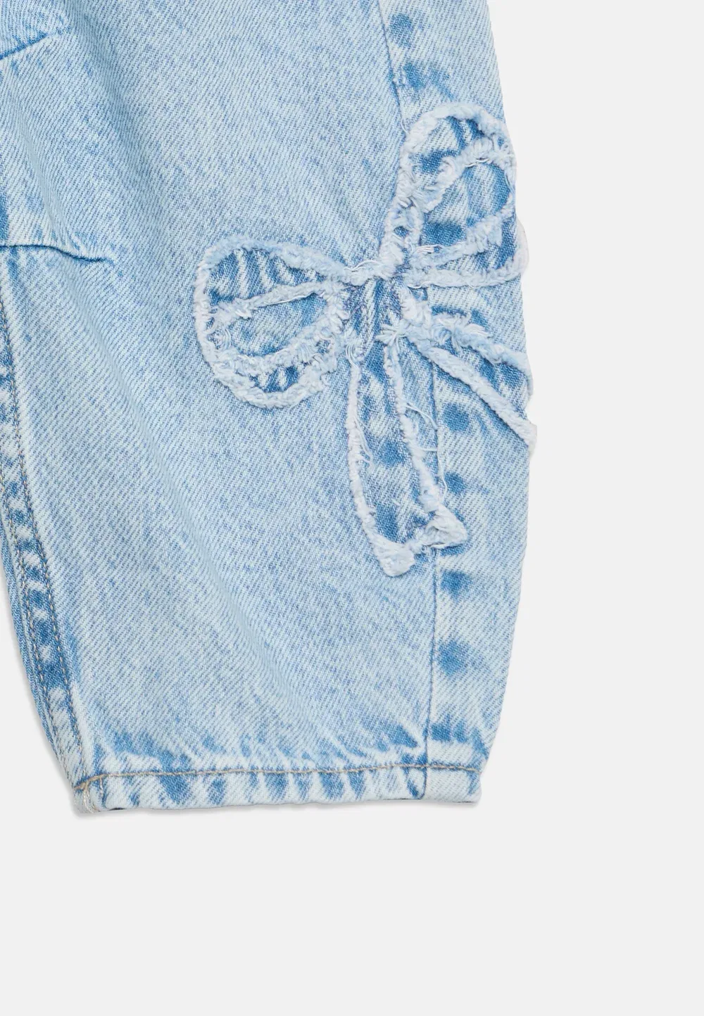 Джинсы с бантом - джинсы свободного кроя Gap, Light Blue Denim — фото 4