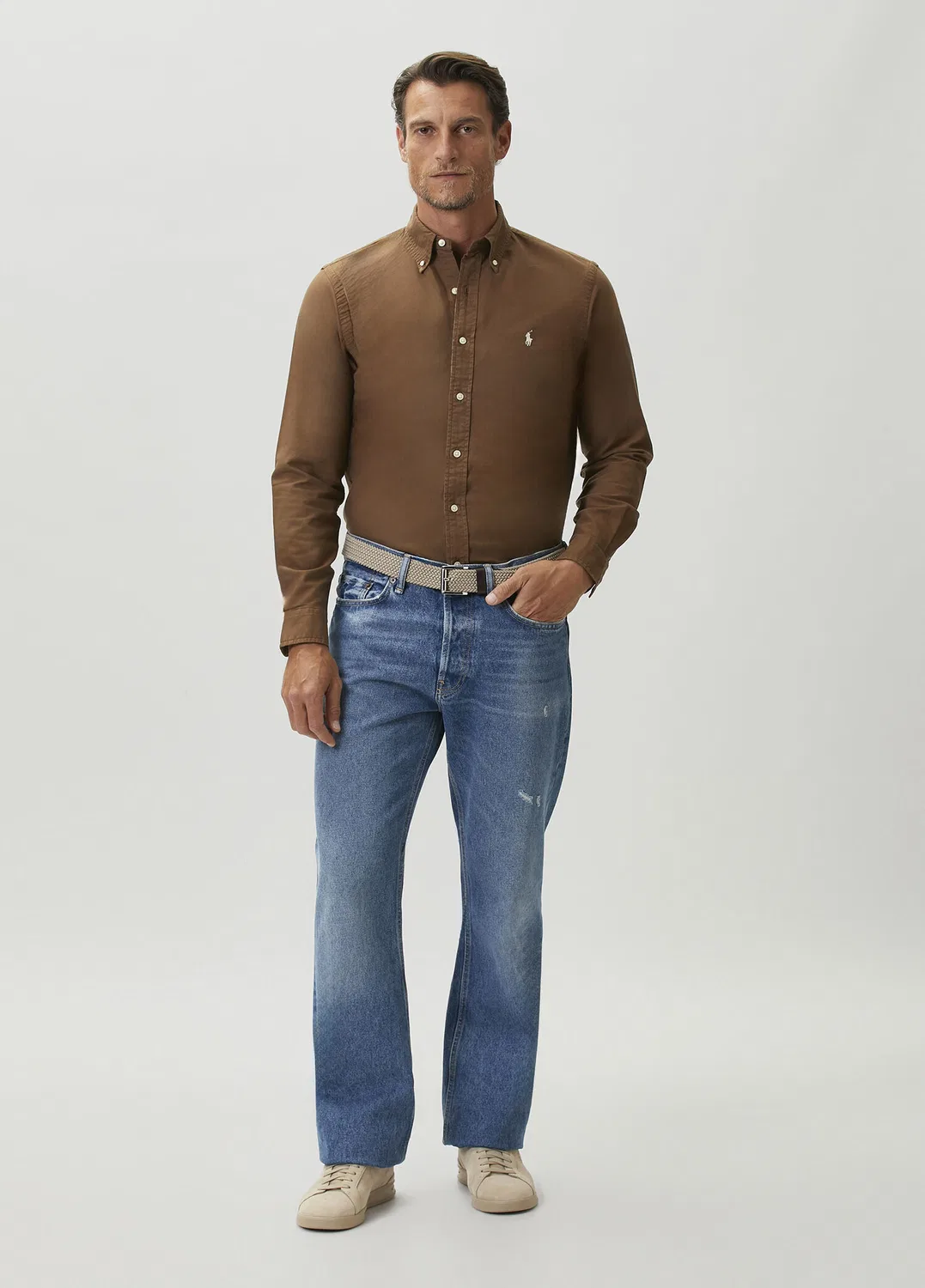 Рубашка Oxford Custom Fit Polo Ralph Lauren, brown — фото 2
