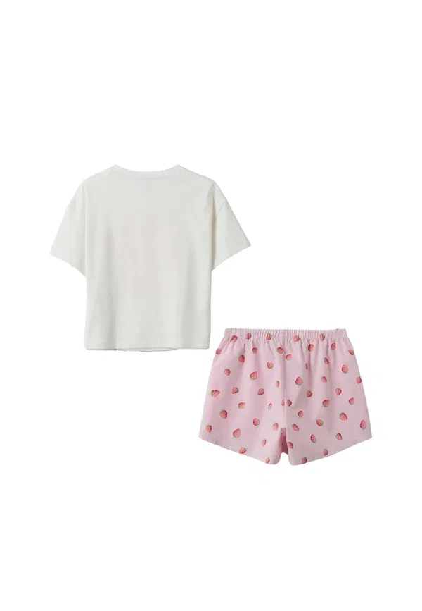 Комплект пижамы с принтом Pyjama set Ovs, белый, розовый — фото 2