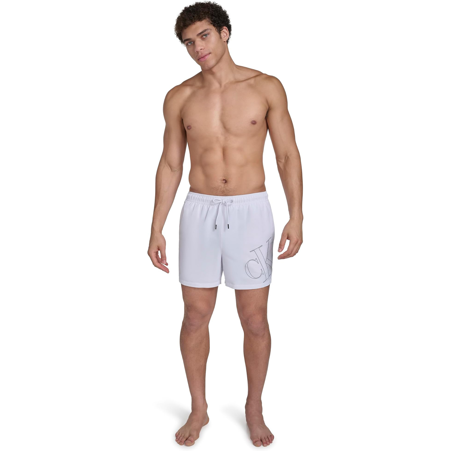 Плавательные шорты Calvin Klein Volley Quick Dry Lightweight Ck Logo, белый