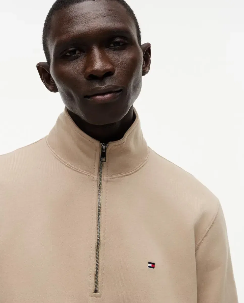 Мужская свитшот с полузастежкой-молнией Tommy Hilfiger, Beige — фото 3