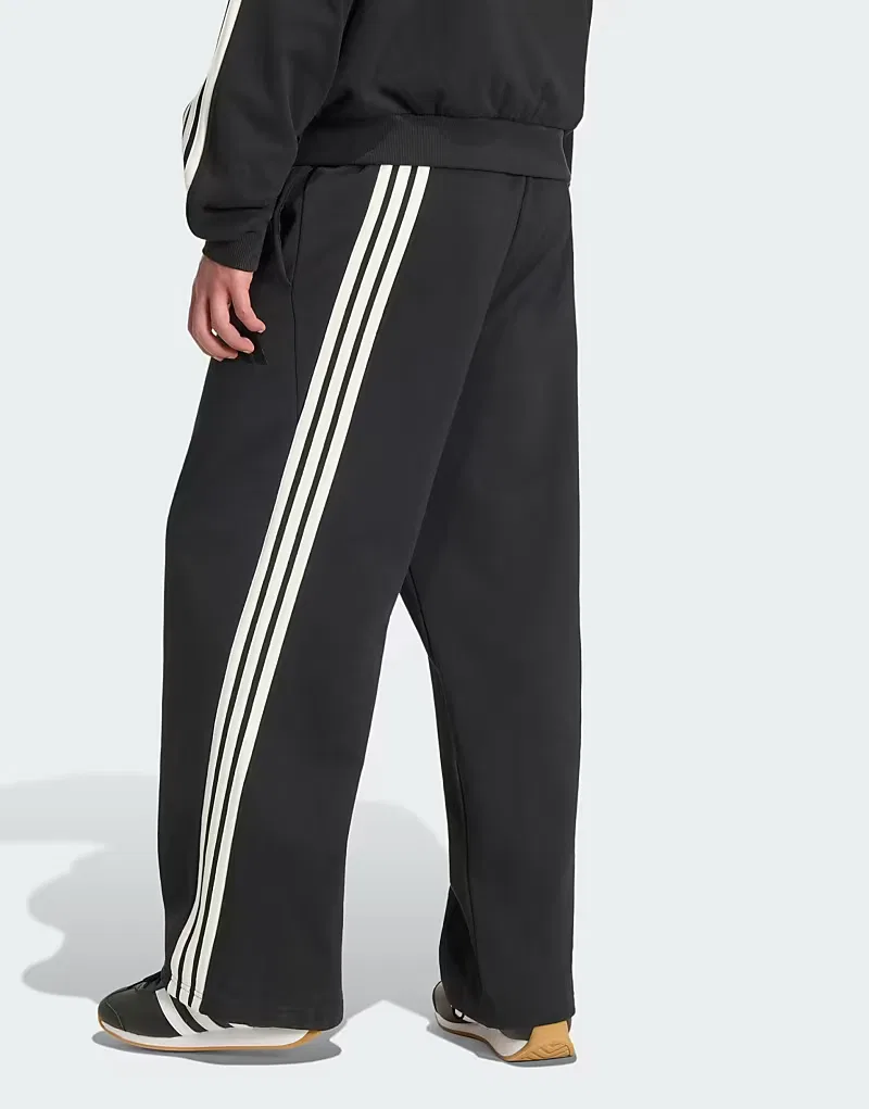 Брюки широкие kit 3-stripes Adidas Performance, Crystal Linen/Off White — фото 2