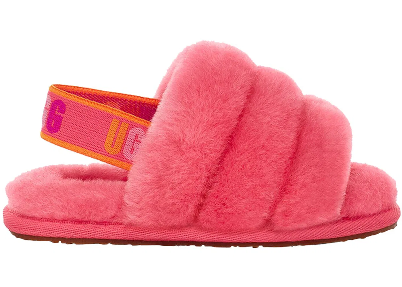 Детские сандалии-слайды с мехом UGG Fluff Yeah Slide, Strawberry Sorbet/Multi