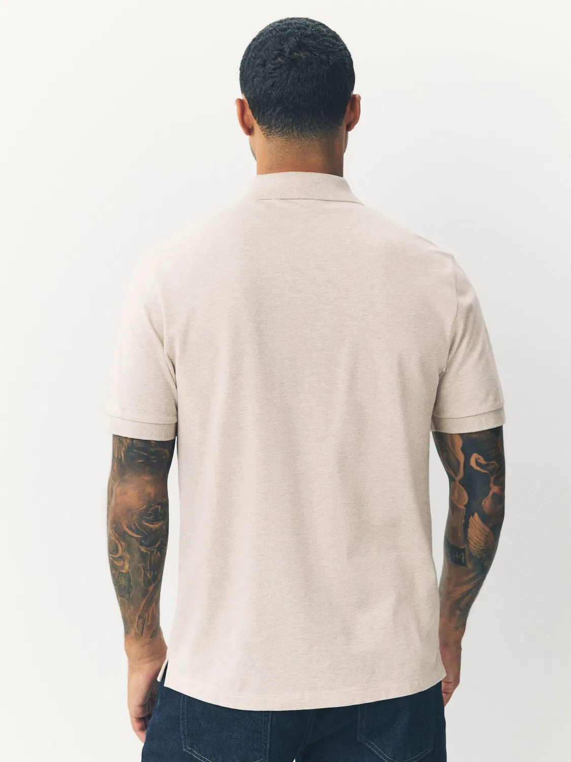 Поло Regular Fit, Light Neutral Marl Next, светлый нейтральный меланж — фото 3