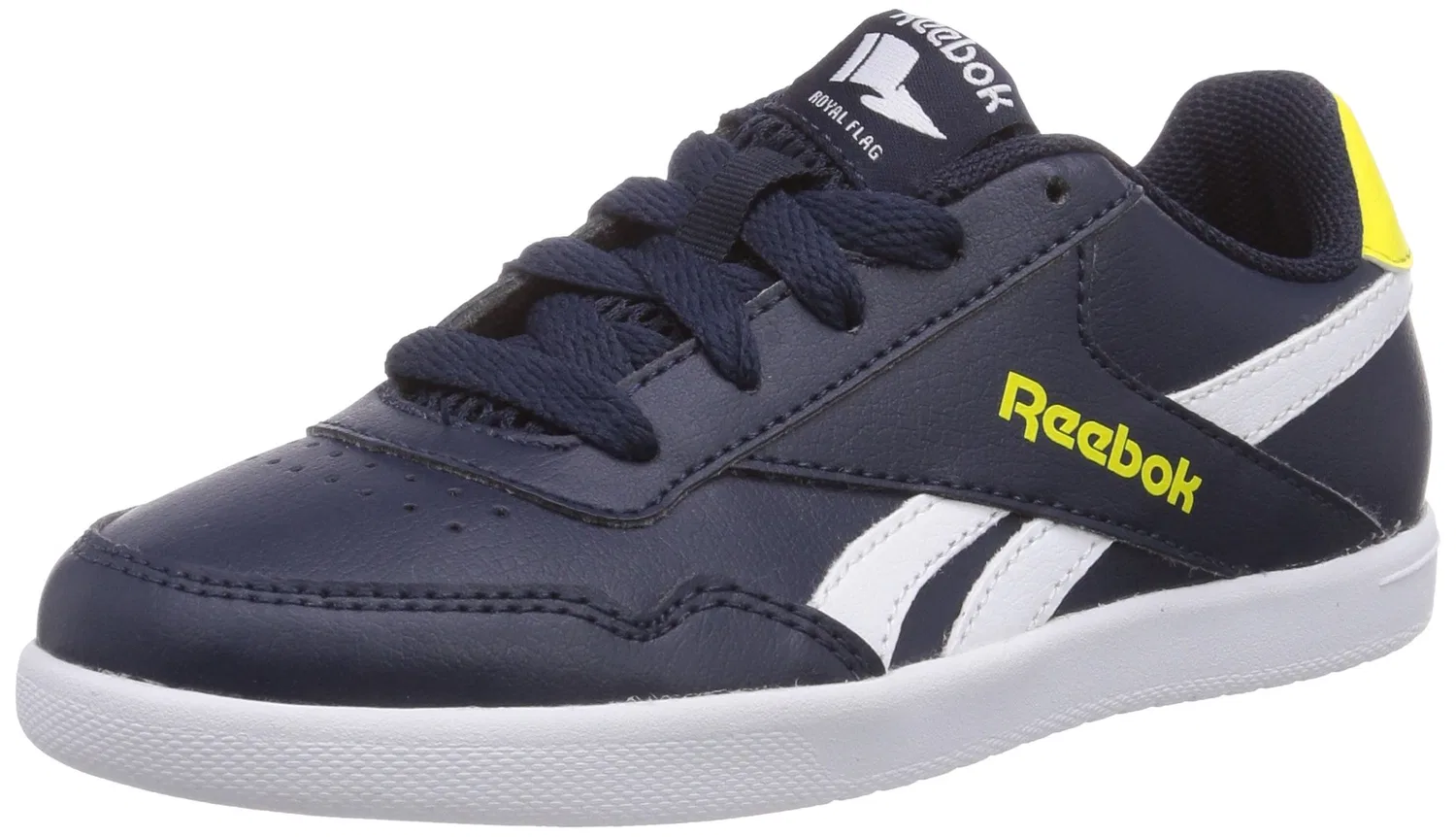 Детские кроссовки для мальчиков с шнуровкой Royal Effect Reebok, Blu Faux Indigo White Stinger Yellow