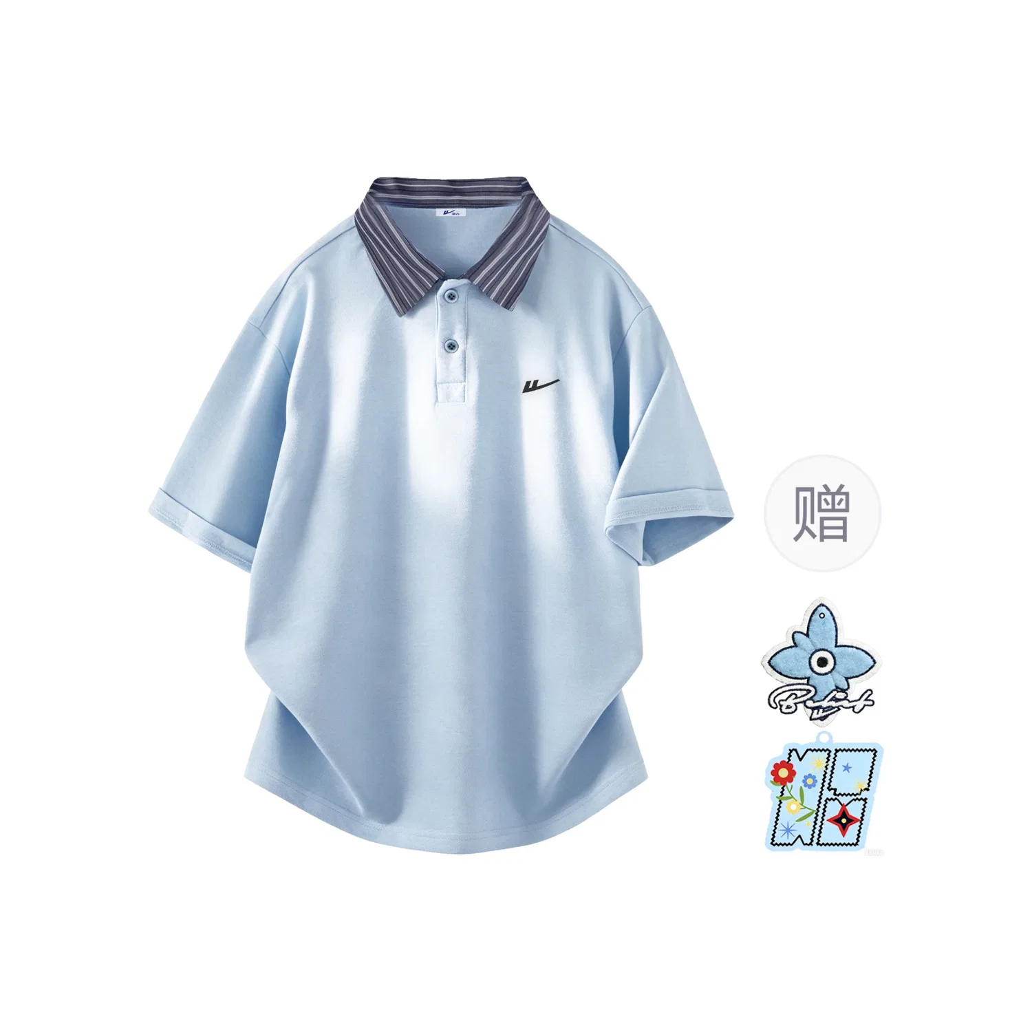 Детская футболка с коротким рукавом Light Blue Free Badge+Scented Sachet Charm WARRIOR