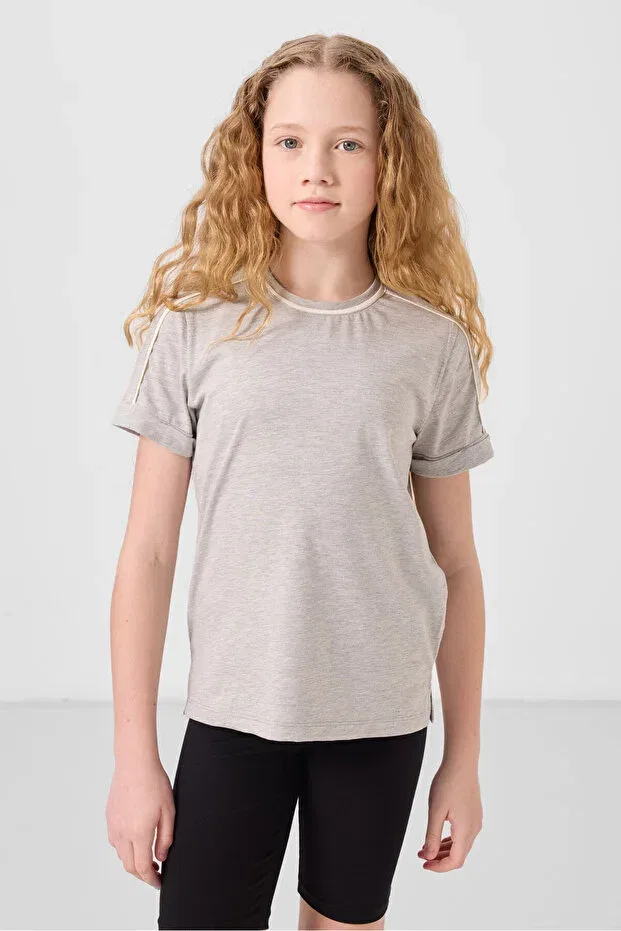 Детский комплект футболок для девочек Tommy Life, G1 Blend - Ecru - Dark Blue — фото 4