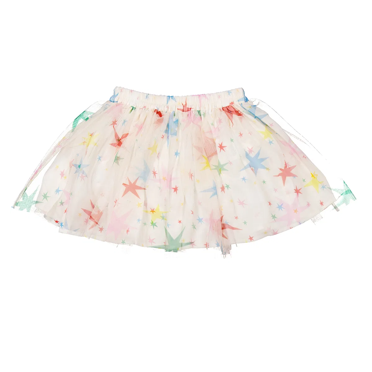 Юбка из фатина с принтом Kids Multi Star Print Tulle Skirt Stella McCartney, Crema/Multicolor