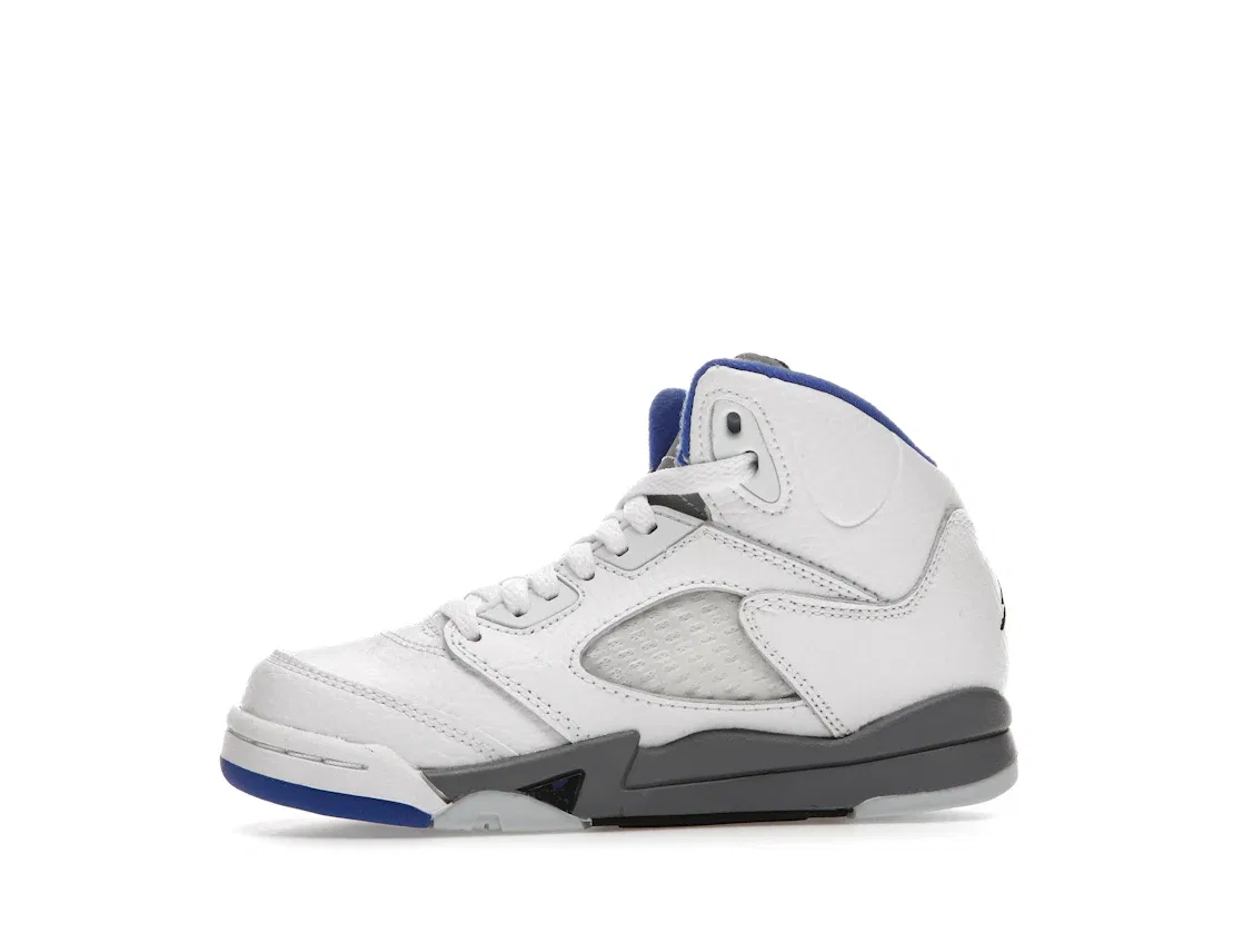 Детские кроссовки Lifestyle Jordan 5 Retro, White/Stealth- Black-Hyper-Royal — фото 3