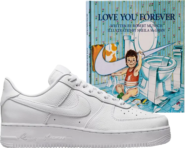 

Кроссовки Nike NOCTA x Air Force 1 Low 'Certified Lover Boy' With Love You Forever Book, белый