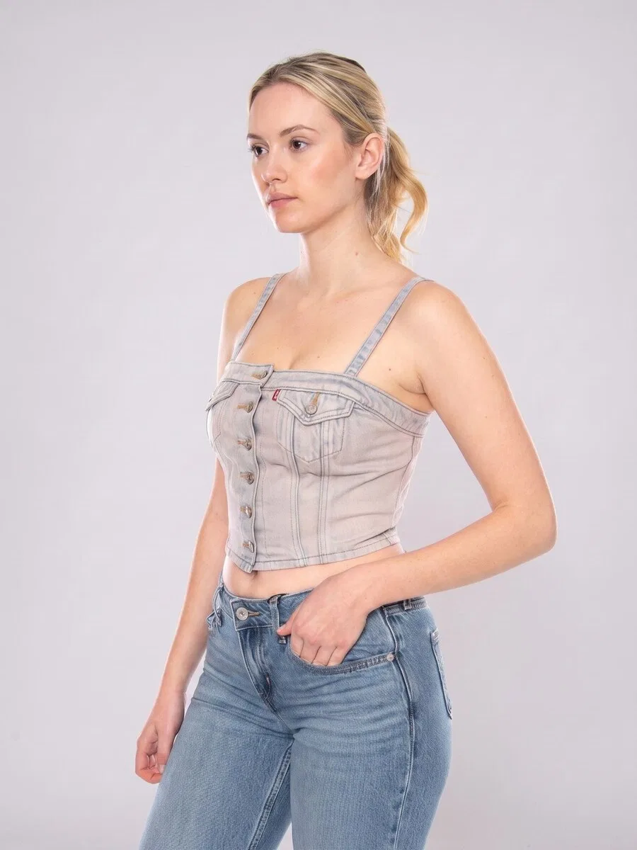 Топ LEVI'S «Джинсовая трубка» светло-голубого цвета