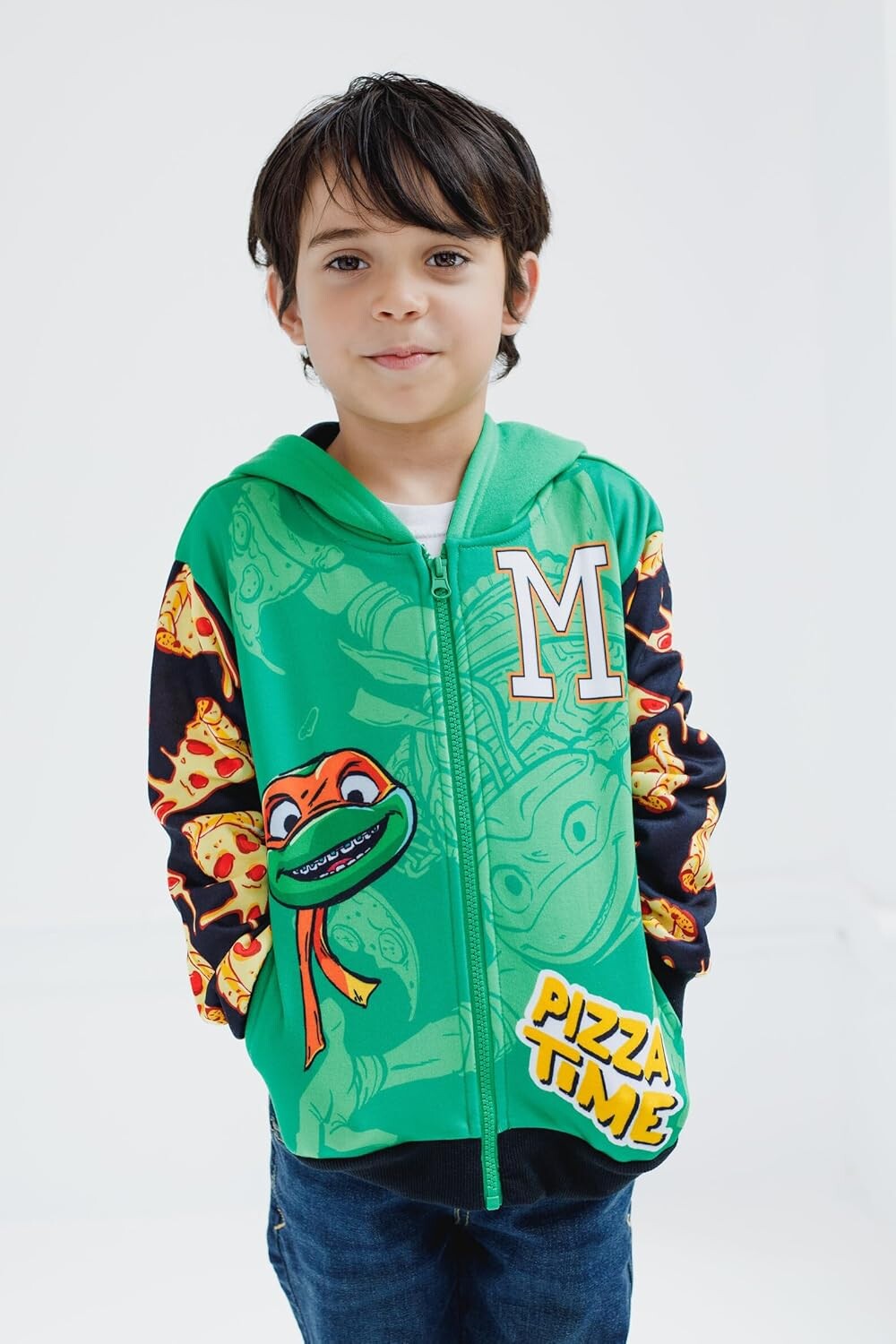 Флисовая толстовка Teenage Mutant Ninja Turtles Michelangelo Cosplay, Toddler To Big Kid Sizes (2T - 10-12), зеленый — фото 4