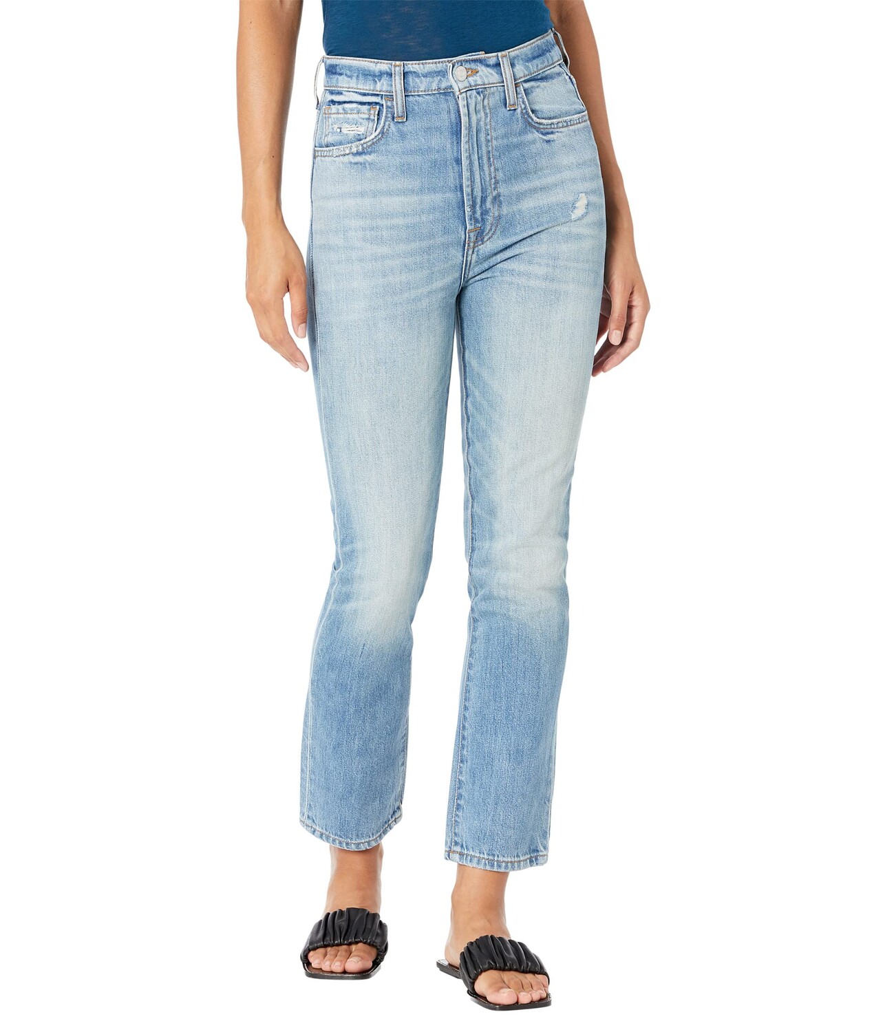 

Джинсы 7 For All Mankind, Easy Slim Cropped in Palma Rosa/Destroy