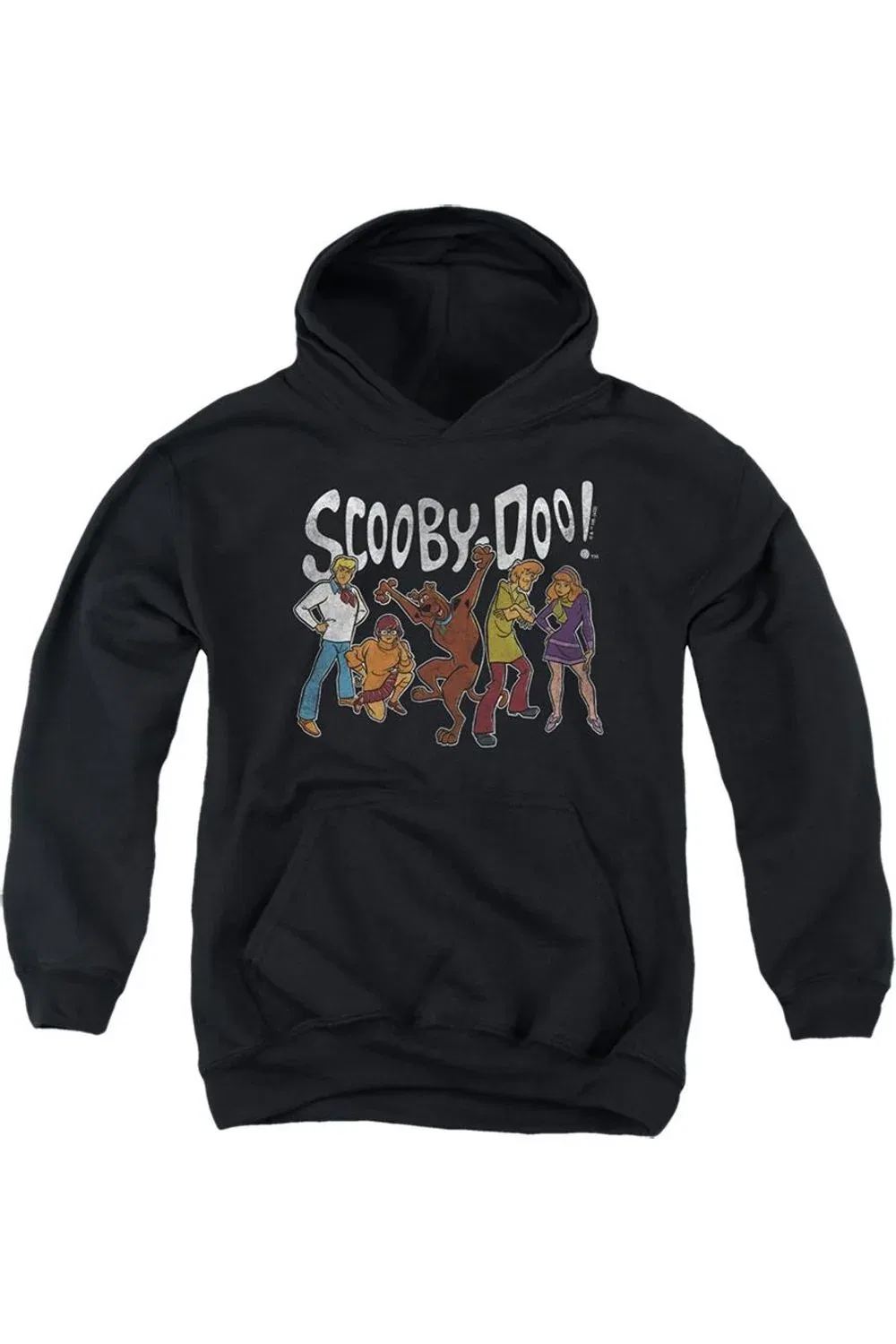 Детское худи для мальчиков с принтом Scooby Doo Gang Gildan, черный