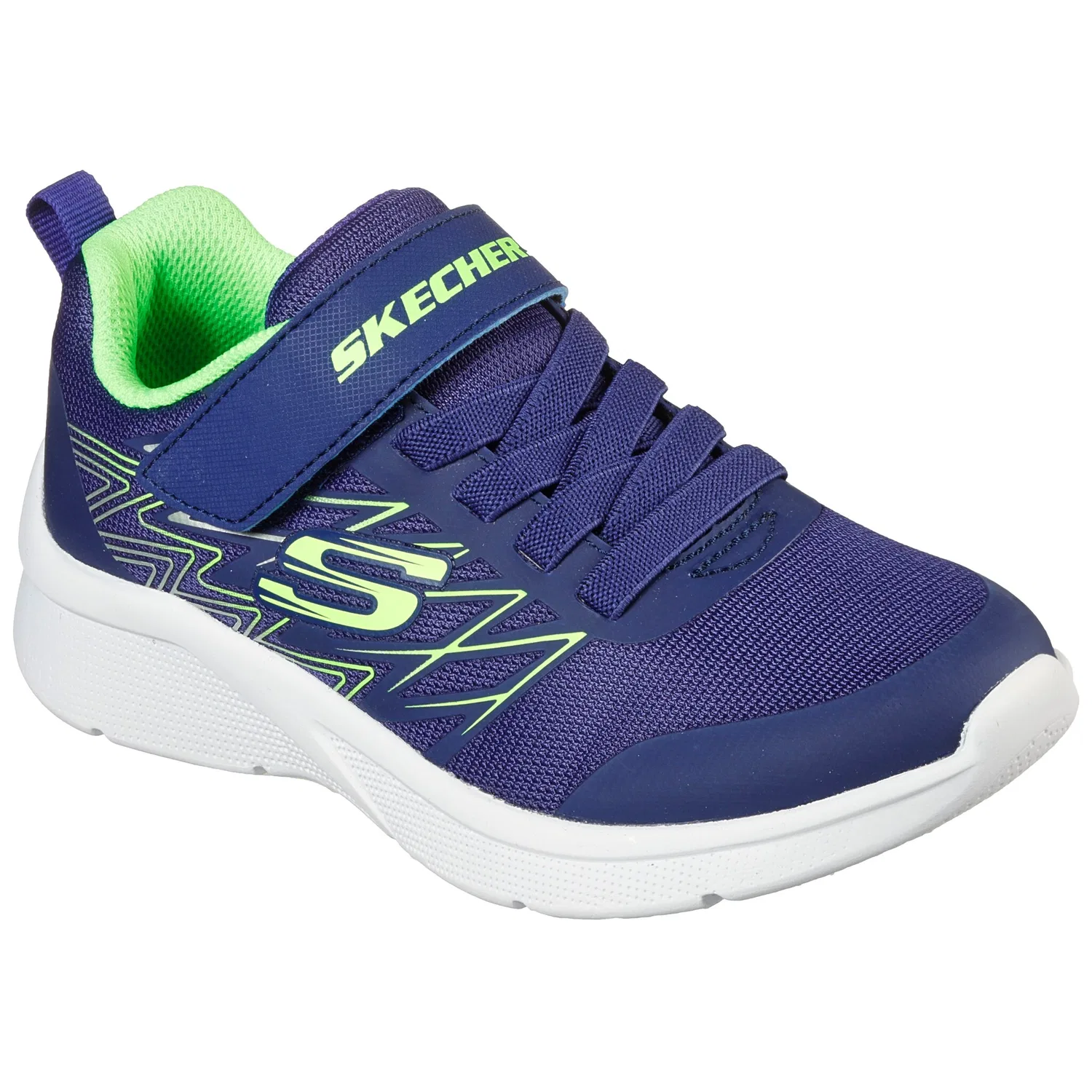 Детские кроссовки на липучке с контрастной отделкой Skechers, Navy/Lime