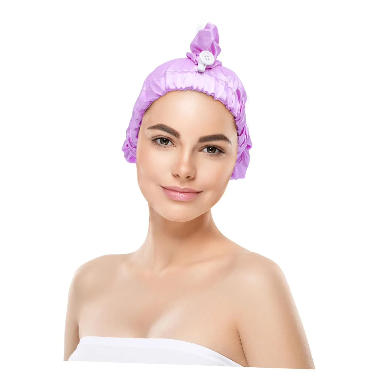 Шапочка для душа из сатина, Beavorty, 3 шт, 62x28 см, Lilac — фото 4