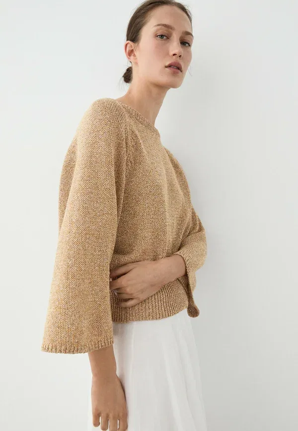 Джемпер меланжевый Jumper Massimo Dutti, camel