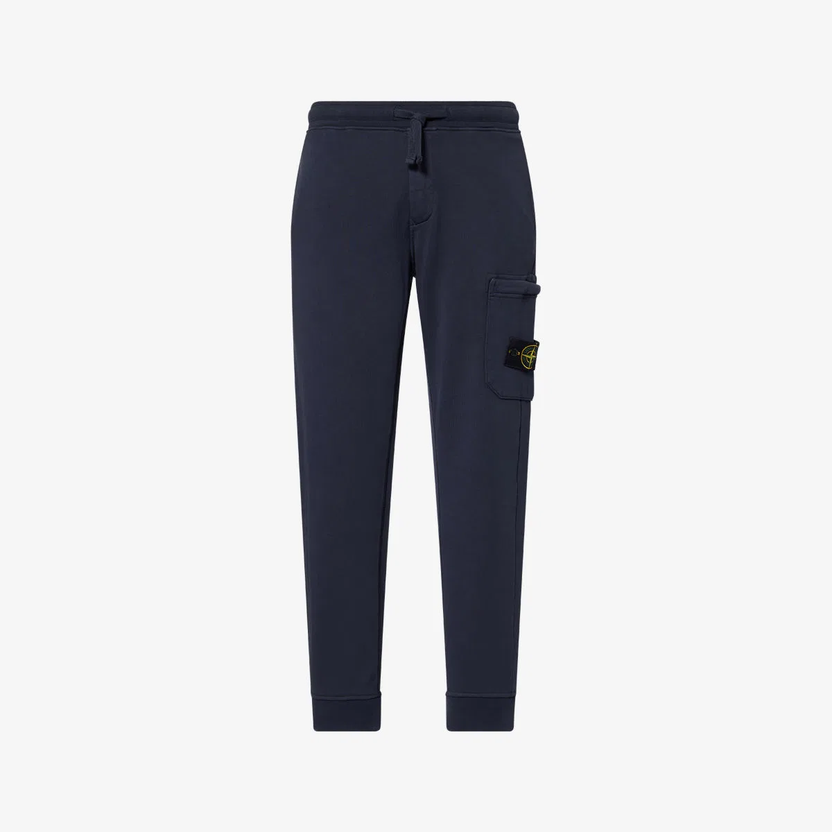 Спортивные брюки из хлопкового флиса с фирменным значком Stone Island, темно-синий