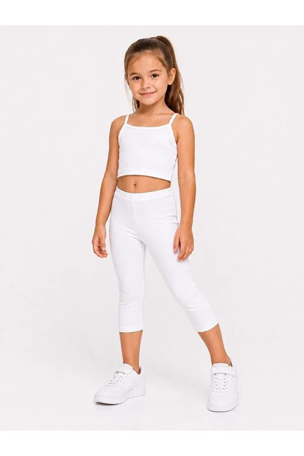 Детские леггинсы для девочек хлопковые Tatlıcottonkids, White