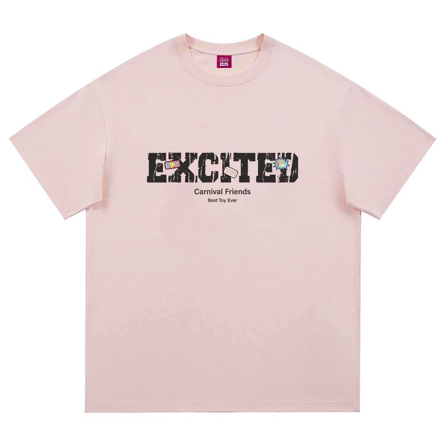 Детская футболка хлопковая Disney Unisex Crew Neck Thin Straight Fit, Pink