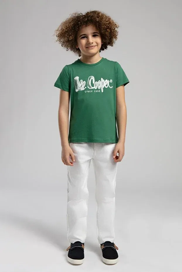 Детская футболка для мальчиков с принтом Lee Cooper, Green