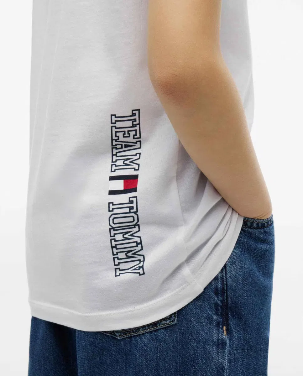 Детская футболка с коротким рукавом, Logo Espalda, Tommy Hilfiger, белый — фото 3