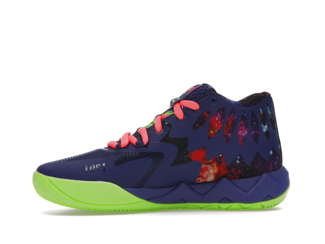 Детские кроссовки для мальчиков с принтом Puma LaMelo Ball MB.01, Elektro Blue Green Gecko — фото 3
