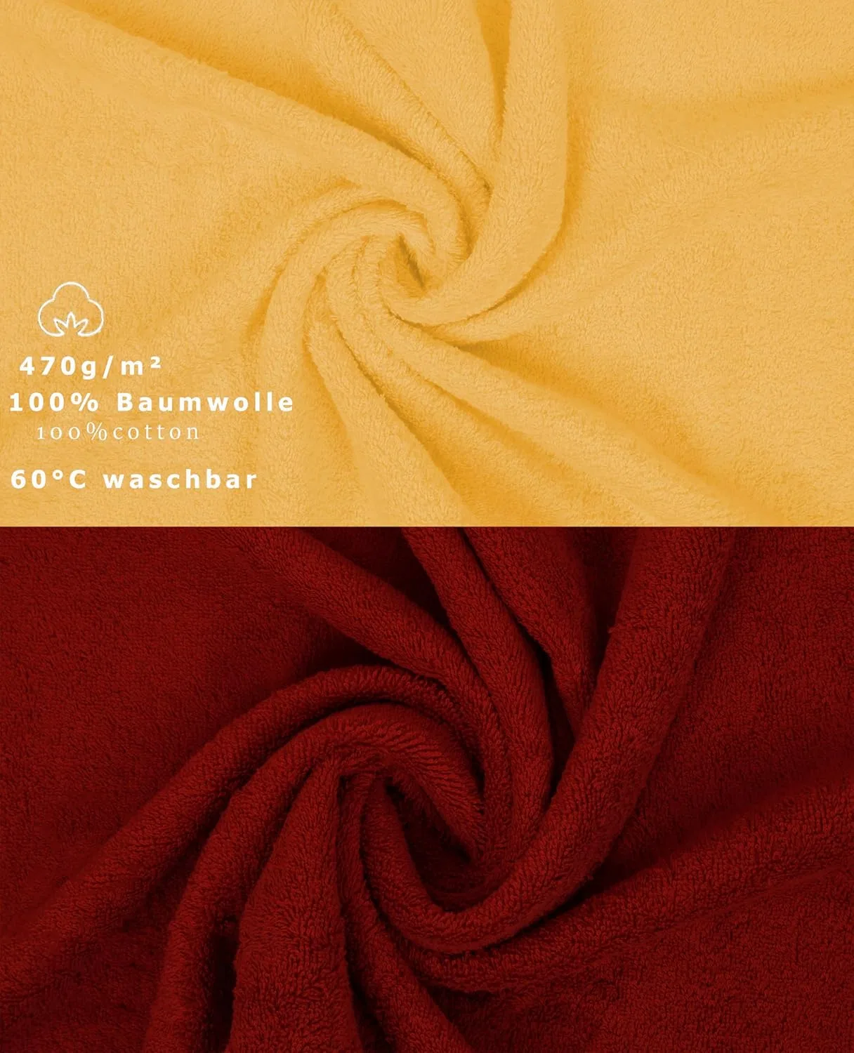 Мочалки для мытья, набор 10 шт, хлопок, 16 x 21 см, Betz, Honey Yellow & Ruby Red — фото 3