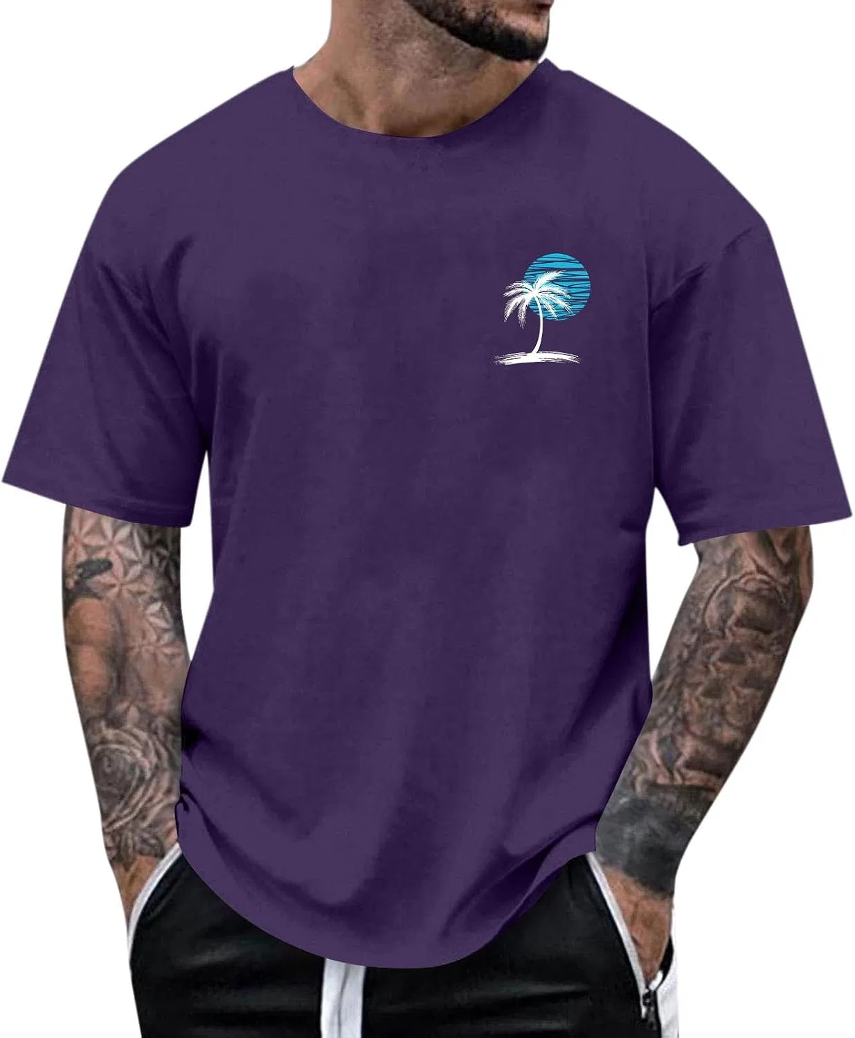 Мужская футболка с пальмами Beach Palm Tree, Purple