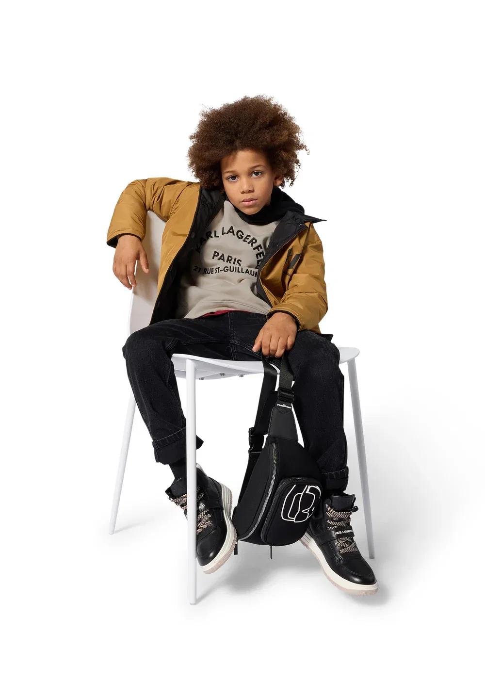 Толстовка Sweat a capuche унисекс - худи Karl Lagerfeld Kids, Cream