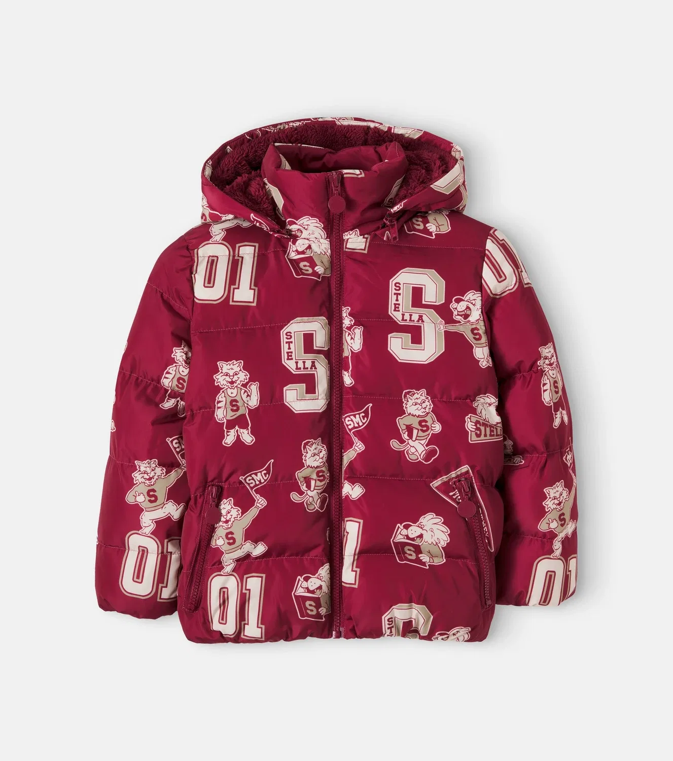 Стеганая куртка с принтом Stella Mccartney Kids, красный