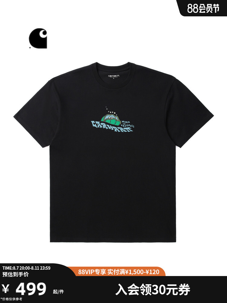 

Футболка мужская Carhartt WIP с мультяшным принтом, черный