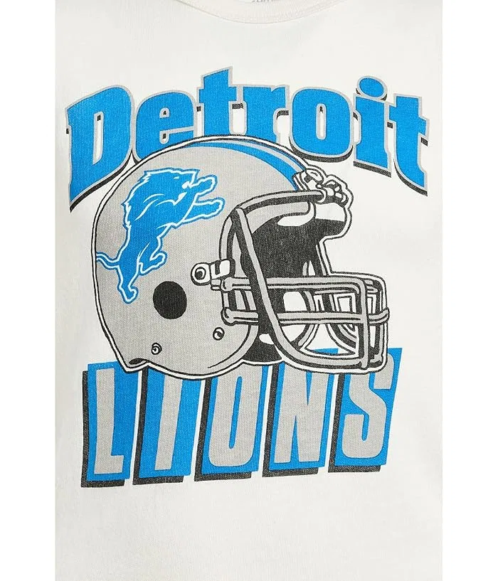 Футболка с принтом NFL Detroit Lions Helmet Junk Food Clothing Kids, Vintage White — фото 3