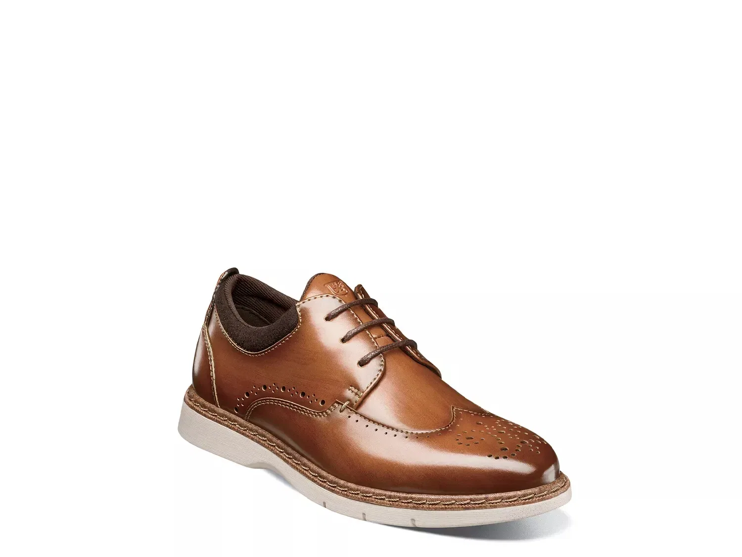 Оксфорды Wingtip с перфорацией, модель Synergy, Stacy Adams, цвета коньяк