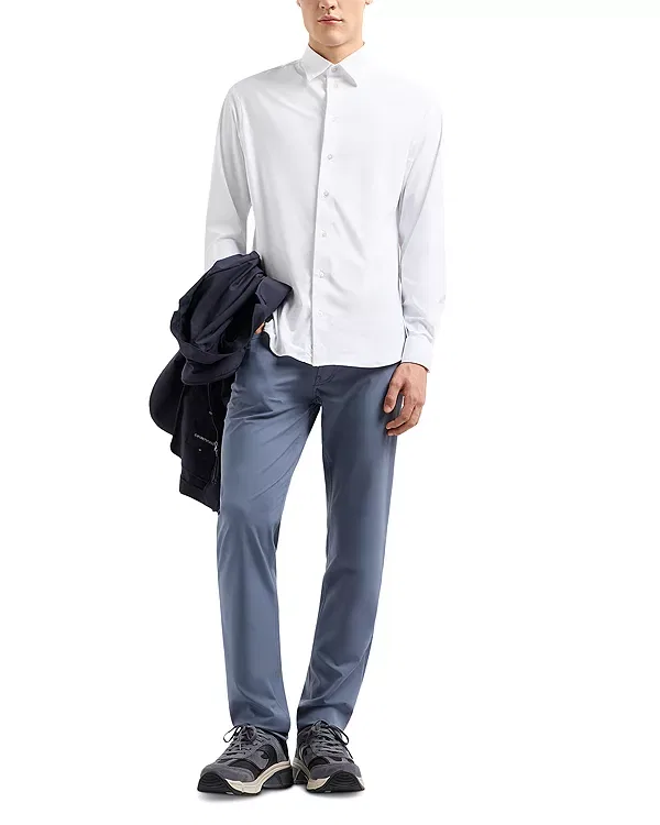 Мужская рубашка из стрейч-ткани Emporio Armani, Brilliant White — фото 2