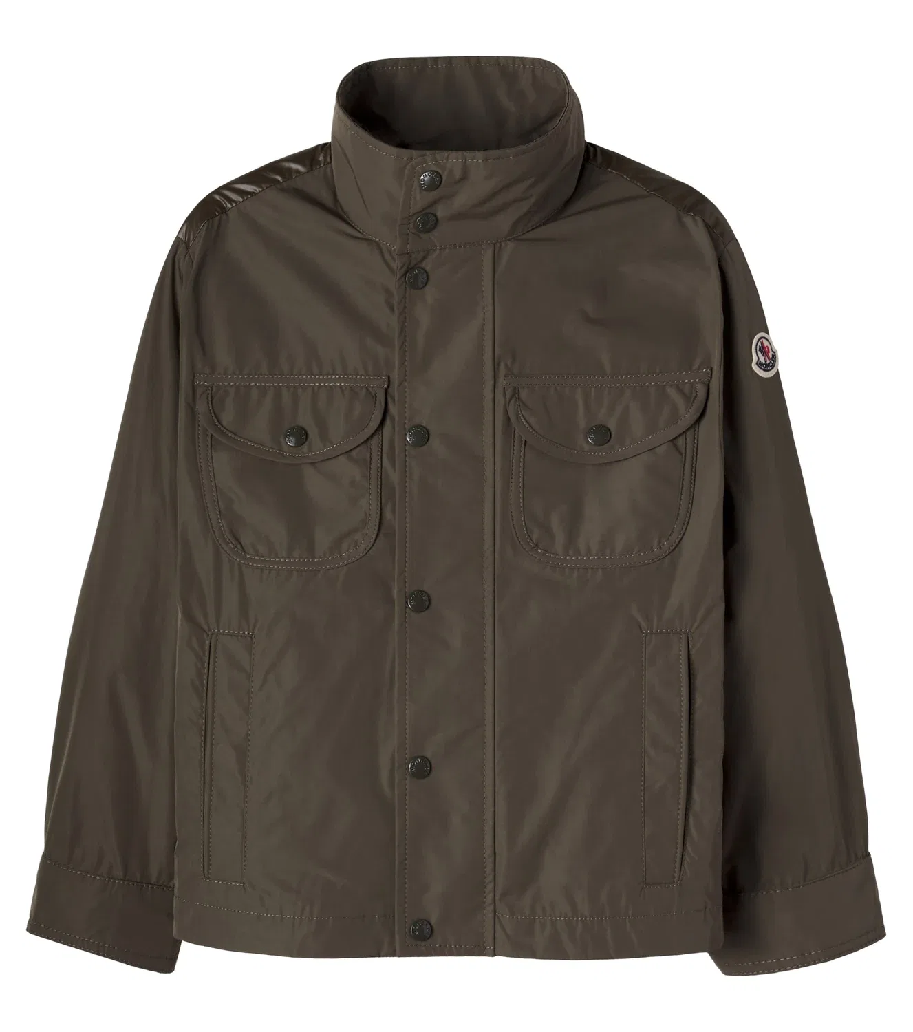 Стеганый пуховик с гусиным пухом Moncler Enfant, зеленый