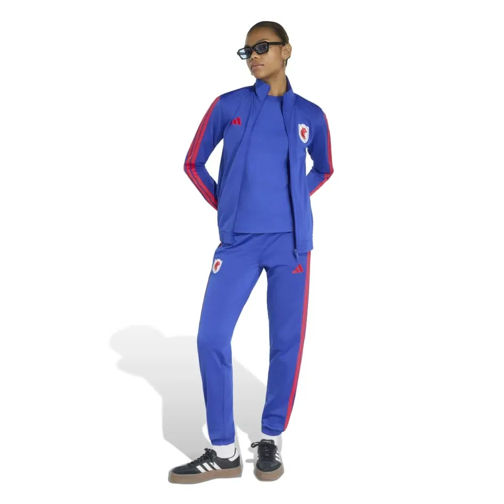 Женский свитшот с фулл-зип молнией Olympique De Lyon DNA Adidas, Blue — фото 4