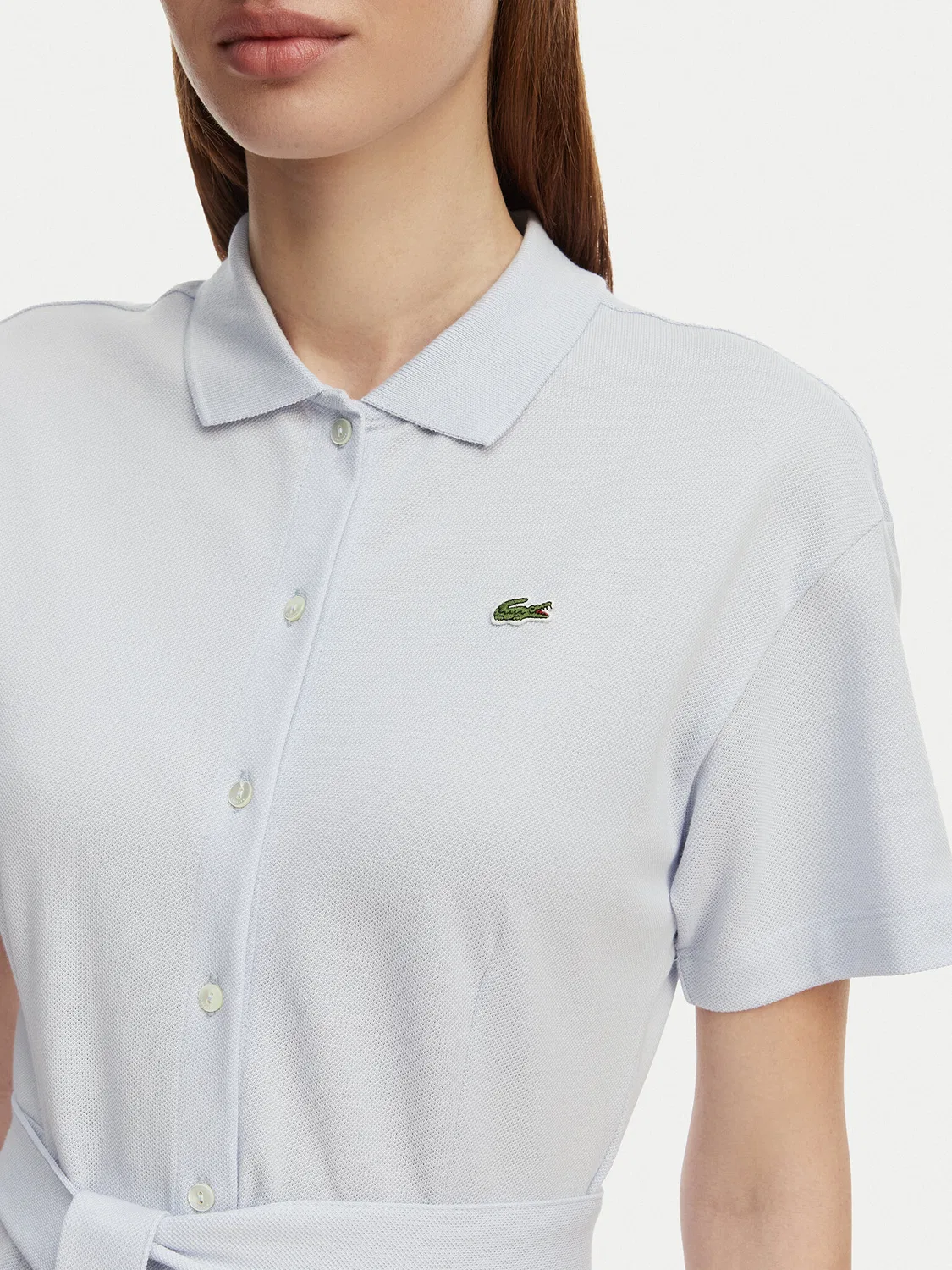 Женское платье-рубашка стандартного кроя Lacoste, голубой — фото 4
