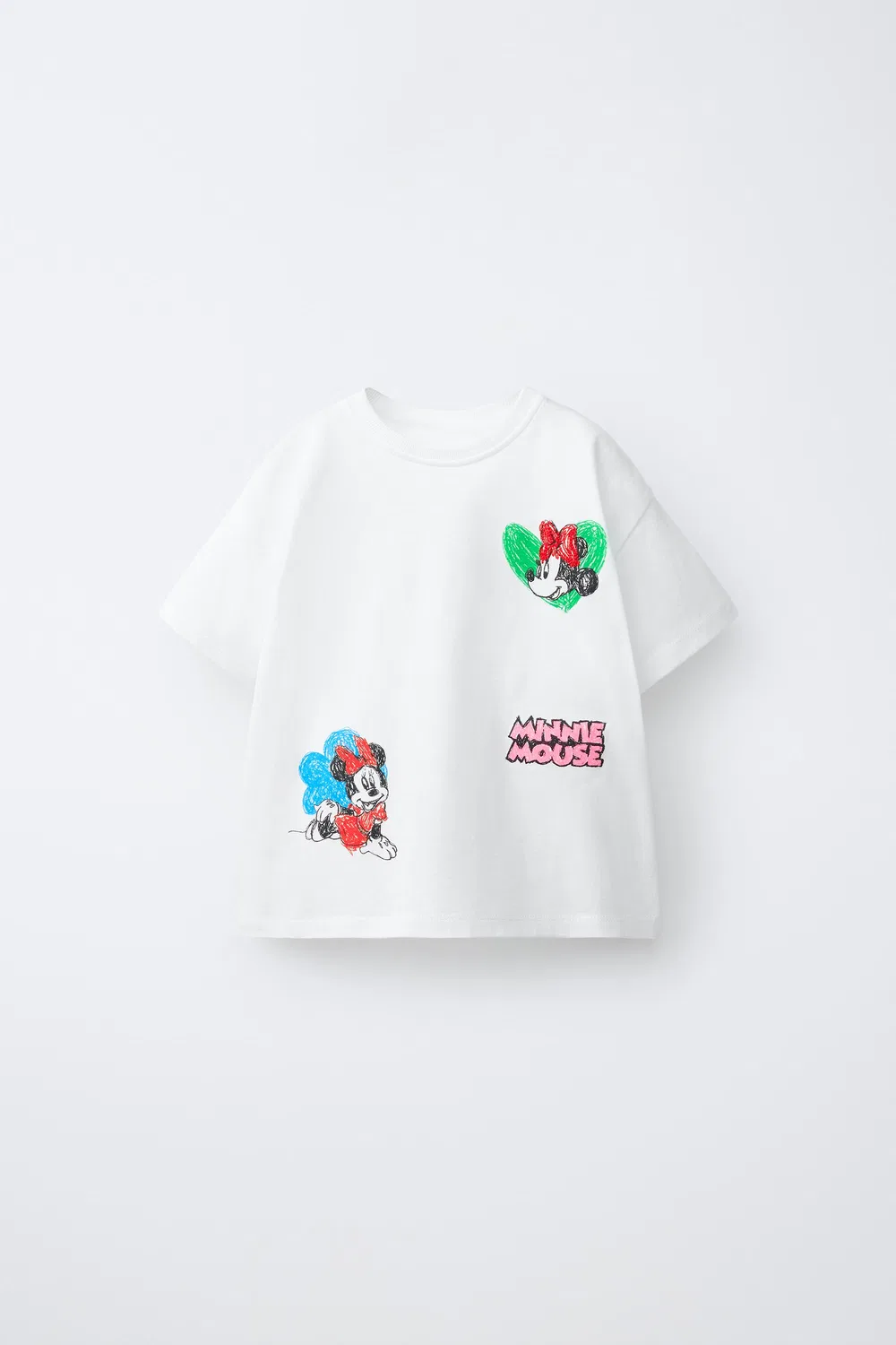 Футболка с изображением Минни Маус Disney Cartoon ZARA, White