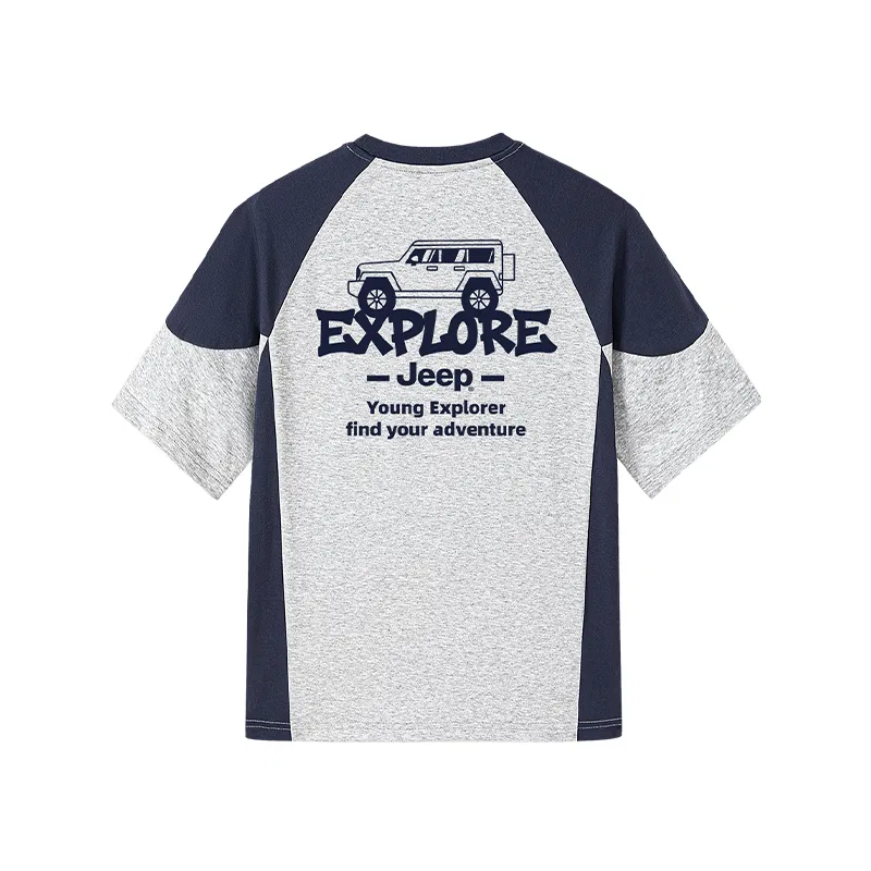 Детская футболка с круглым вырезом, модель Jeep, цвет Heather Grey