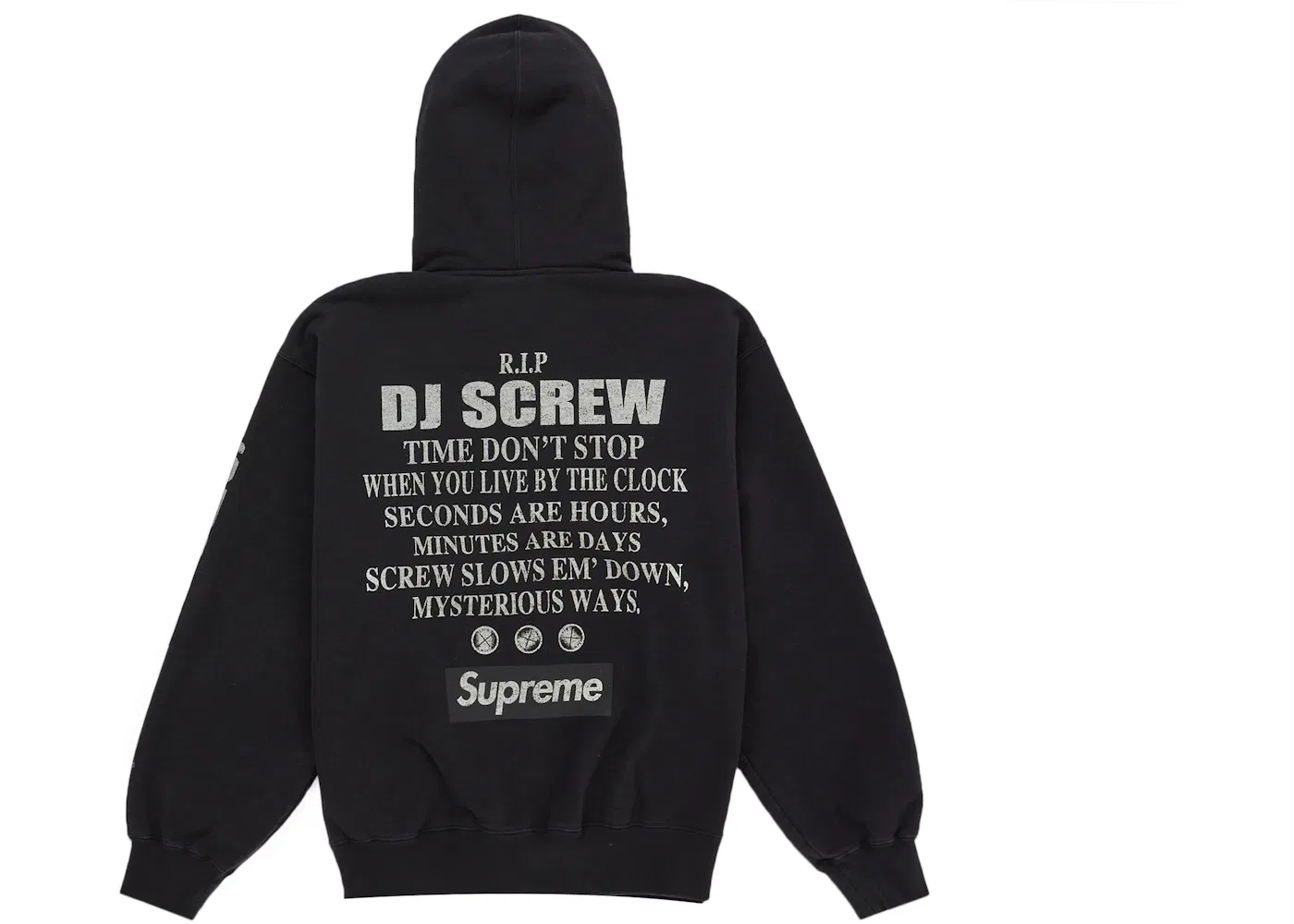 Мужская толстовка на молнии с капюшоном с принтом DJ Screw Supreme, Black — фото 2