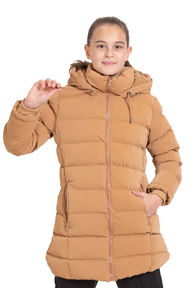 Детское пальто для девочек с длинным рукавом Care Garland, Camel