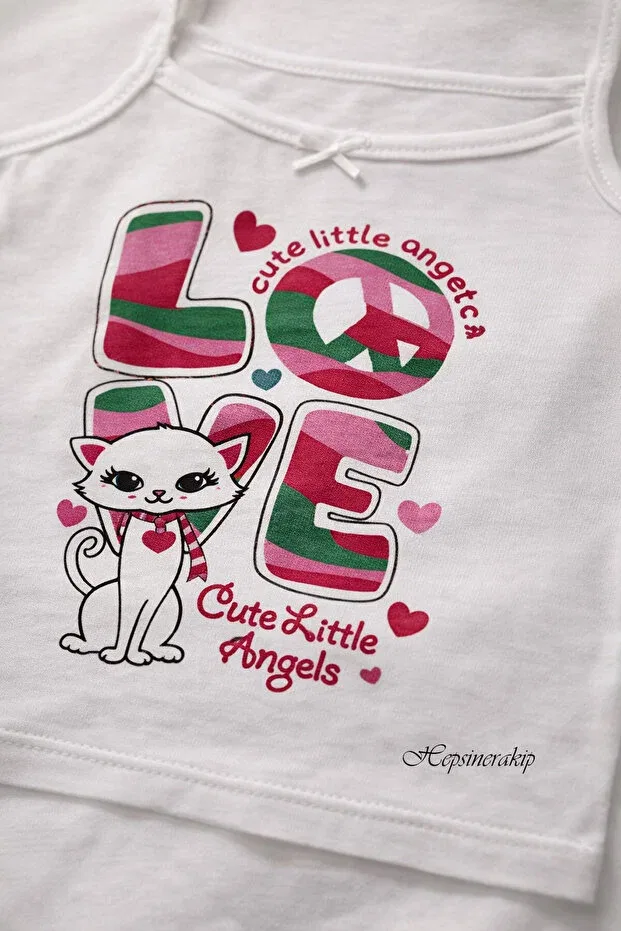 Детский топ для девочек с принтом 6-Piece girls' rope strap b printed d solid color undershirt p cotton u colorful sdf Hepsine Rakip, Mixed — фото 4