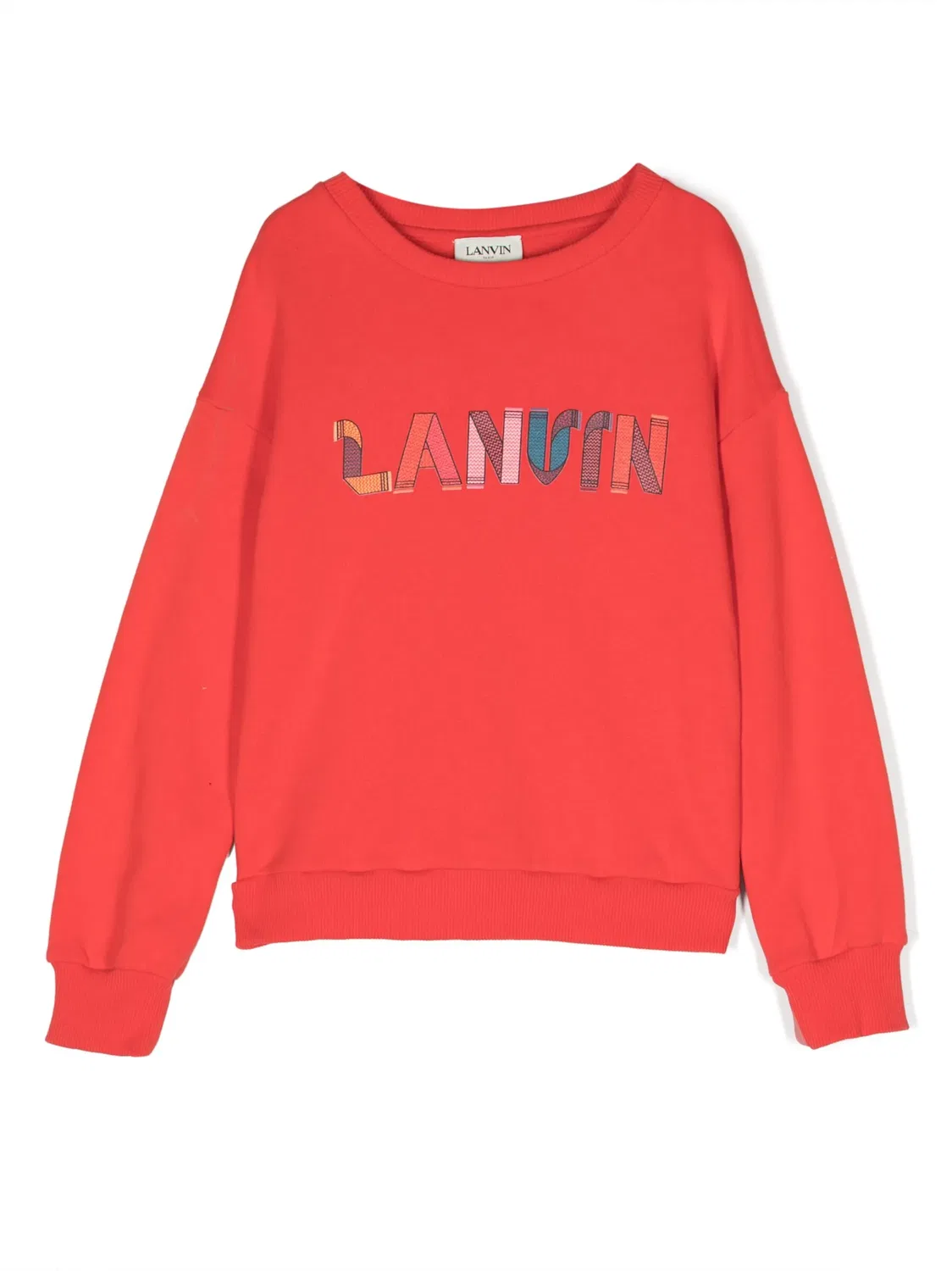 Хлопковый свитшот с логотипом Lanvin, красный