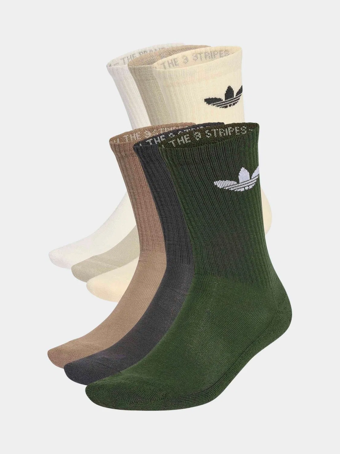 Носки, хлопковые, Trefoil Cushion Crew adidas, зеленый